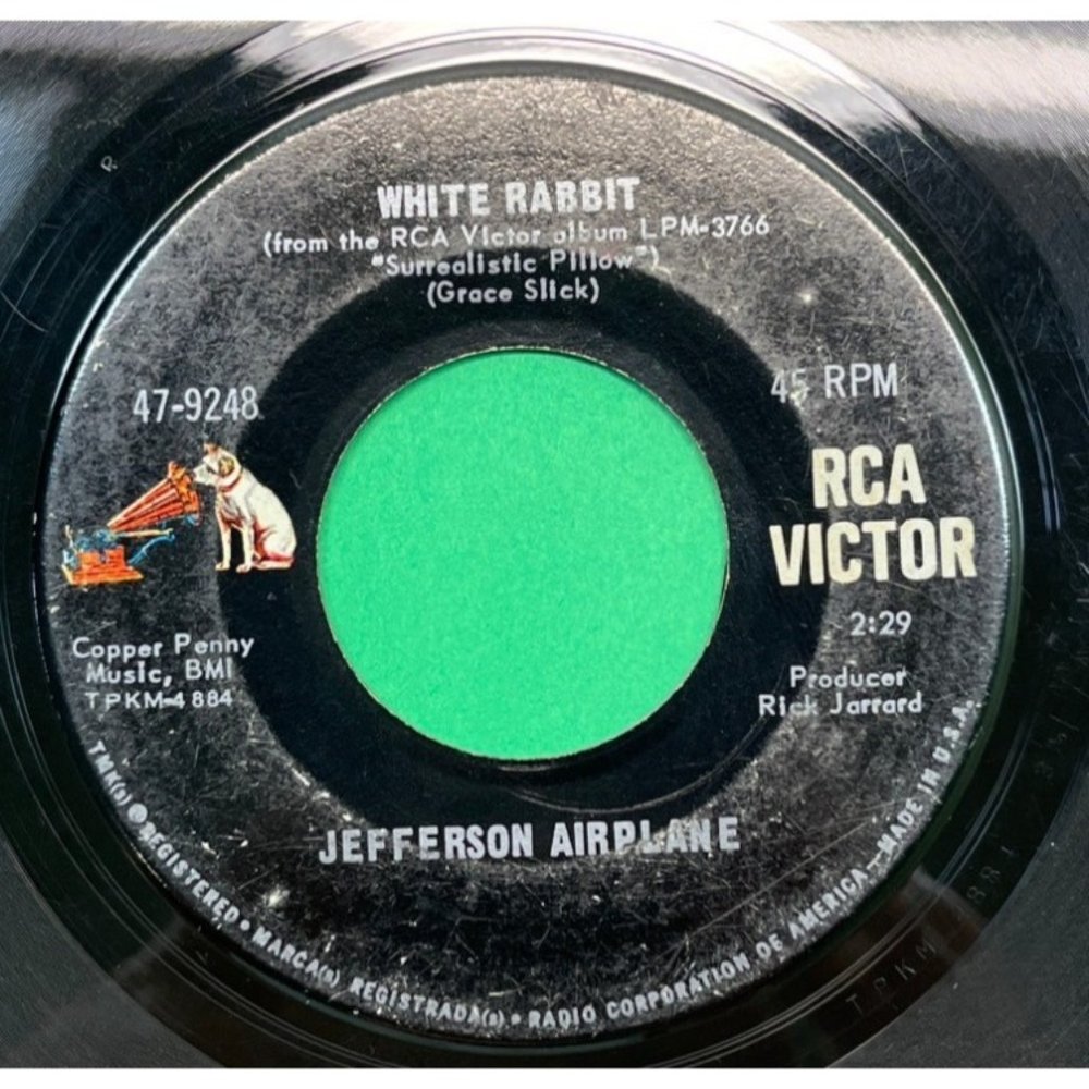 Jefferson Airplane White Rabbit / Plastic Fantastic Lover 45 Rock RCA 47-9248